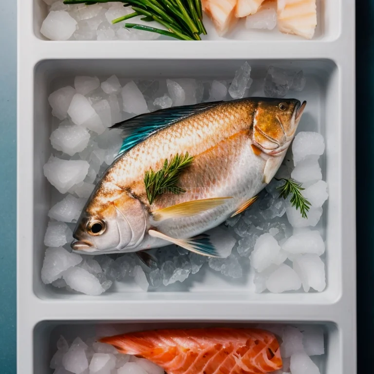 新鮮な魚が入ったクールボックス